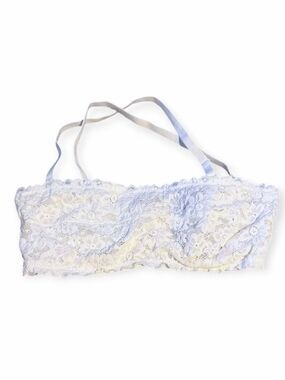AERIE Real Happy Lace Bra White Ivory Lightly Lined Wireless 36C